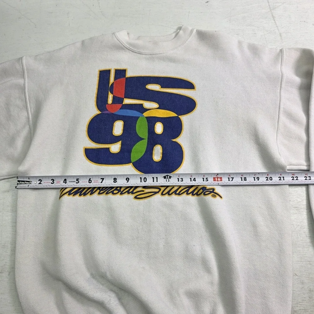 Vintage‎ 90s Rare Design White Universal Studios Sweatshirt Pullover Adult Sz L - Picture 10 of 13
